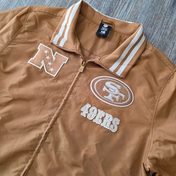 NFL San Francisco 49ers New Era Logo Select Jacket Bronze Tan Men's Size XL New - Picture 5 of 16